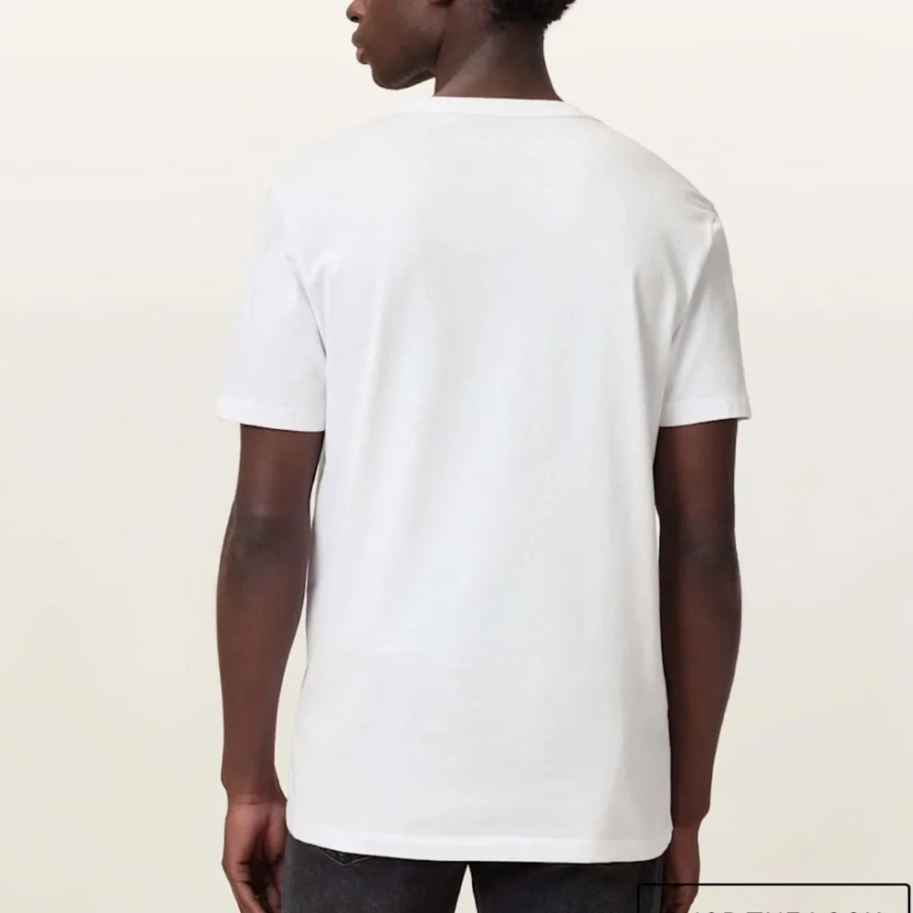 All Saints Brace Cotton Crew Neck Tshirt in White Size Large